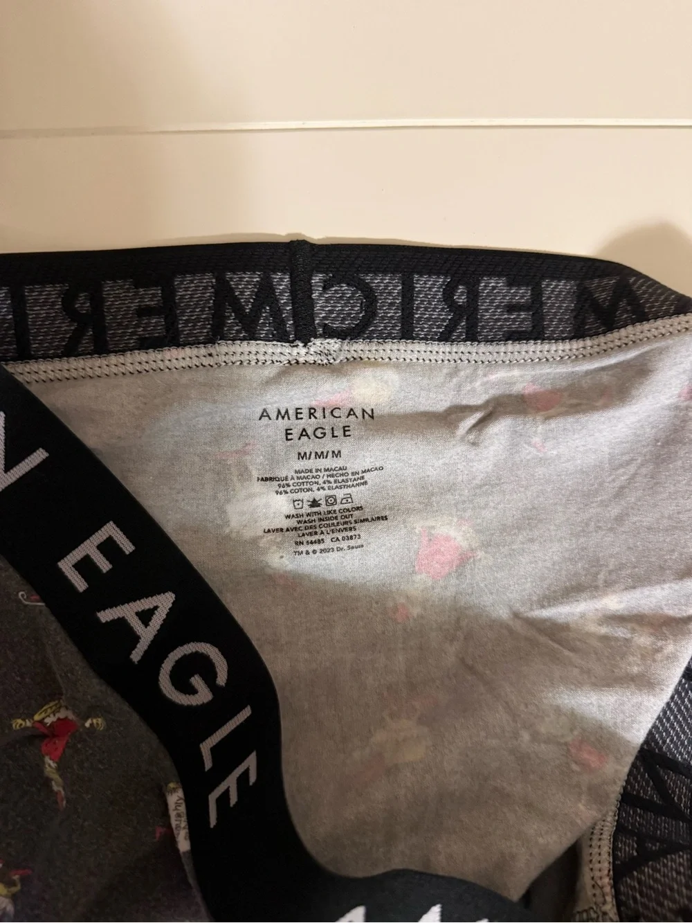 American Eagle Outfitters Black Boxer Briefs with Bacon Motif